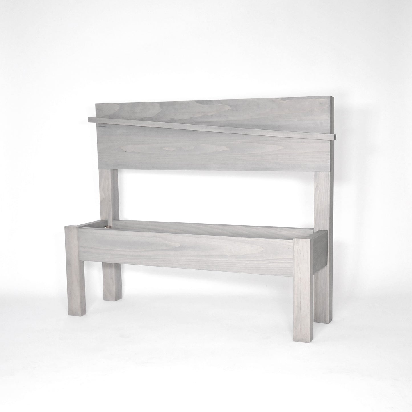 Twin Low Headboard Shutter Bed in "Slate"