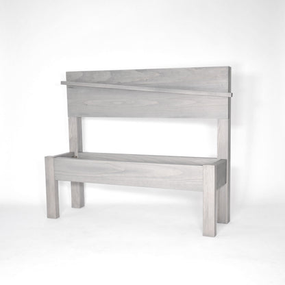 Twin Low Headboard Shutter Bed in "Slate"