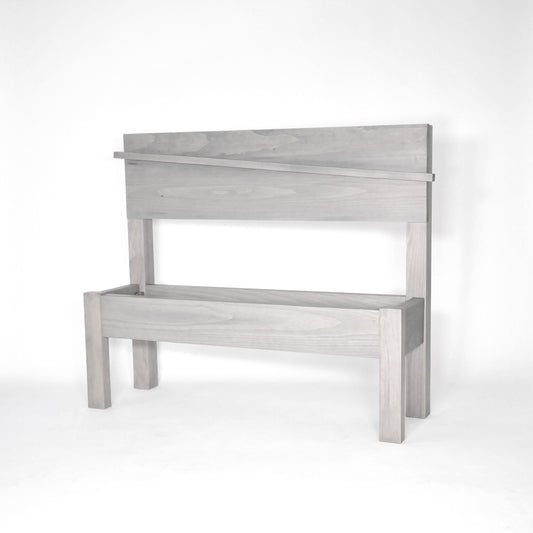 Twin Low Headboard Shutter Bed in "Slate"